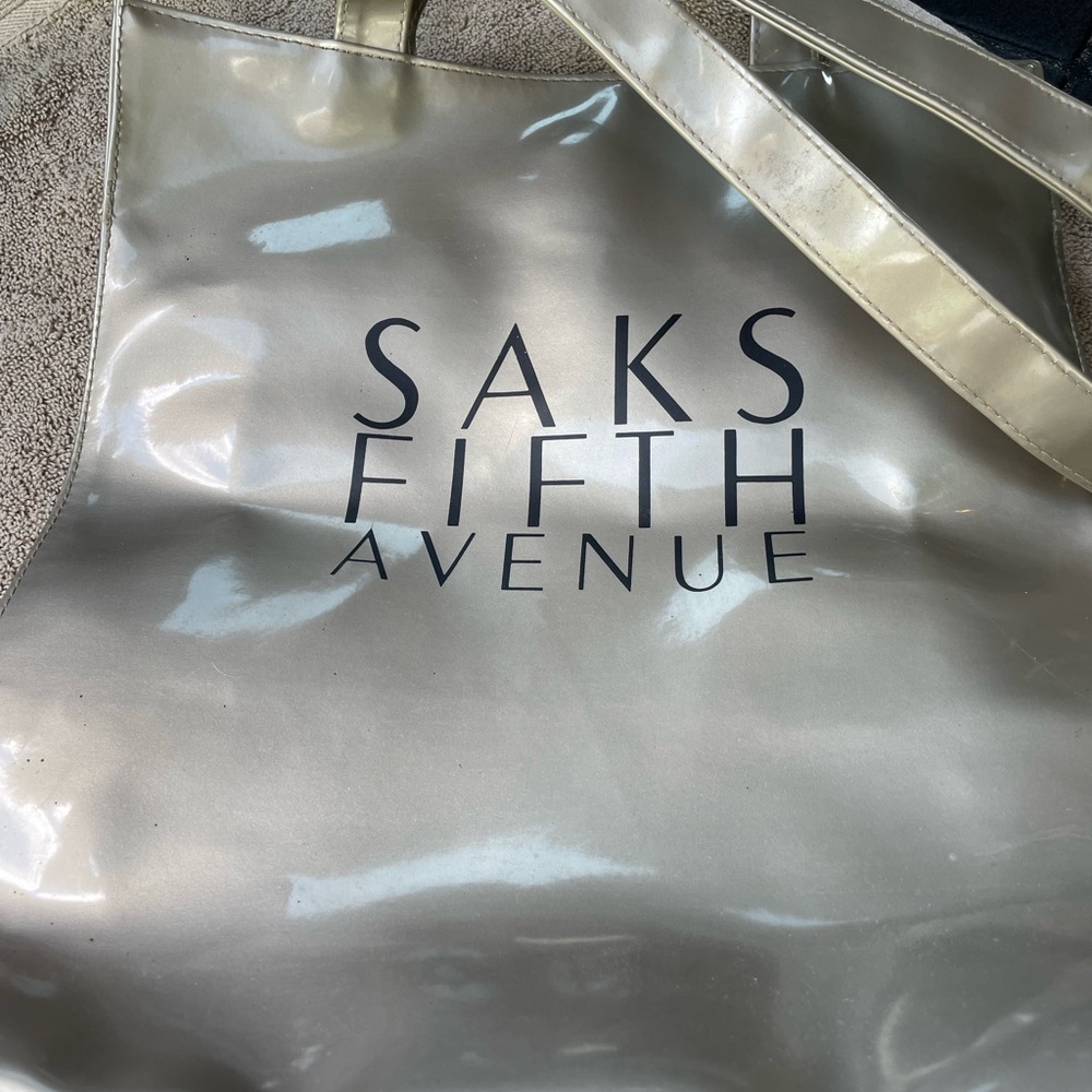 Saks Fifth Avenue Silver Luxury Tote